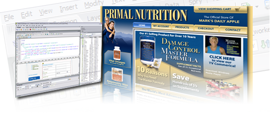 Web Page Design Sample of Primal Nutrition by Weston Graphics, your source for custom web design and graphics